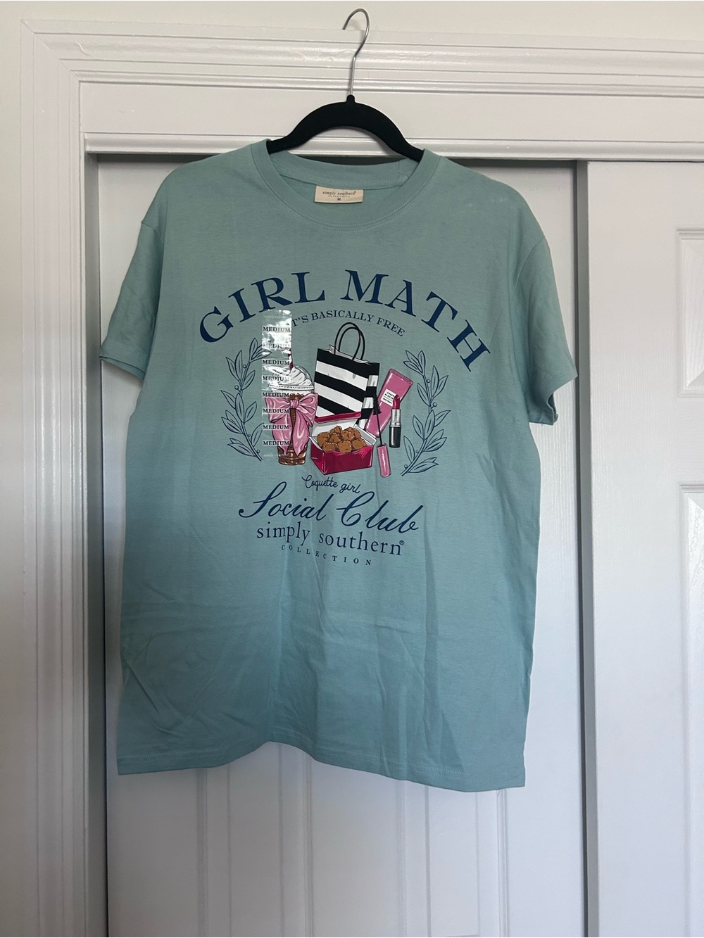 Simply Southern Light Aqua 'Girl Math' Graphic Short Sleeve Tee